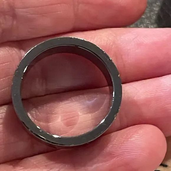 LOUIS VUITTON Gunmetal Tone Ring Berg LV Eclipse. SZ 9 - Picture 2 of 6